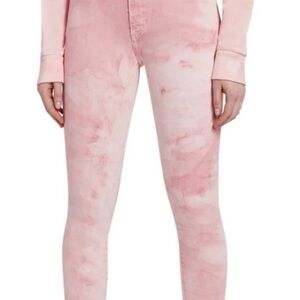 Alice + Olivia Pink Tie-Dye Jeans